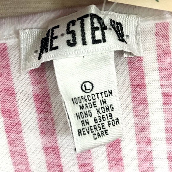 Vintage 80’s pink & white striped tank top NWT - Picture 8 of 9